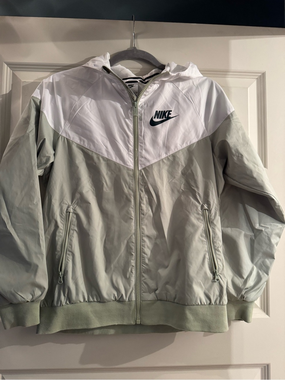 Nike Kids' White and Light Green and white  Windbreaker Jacket